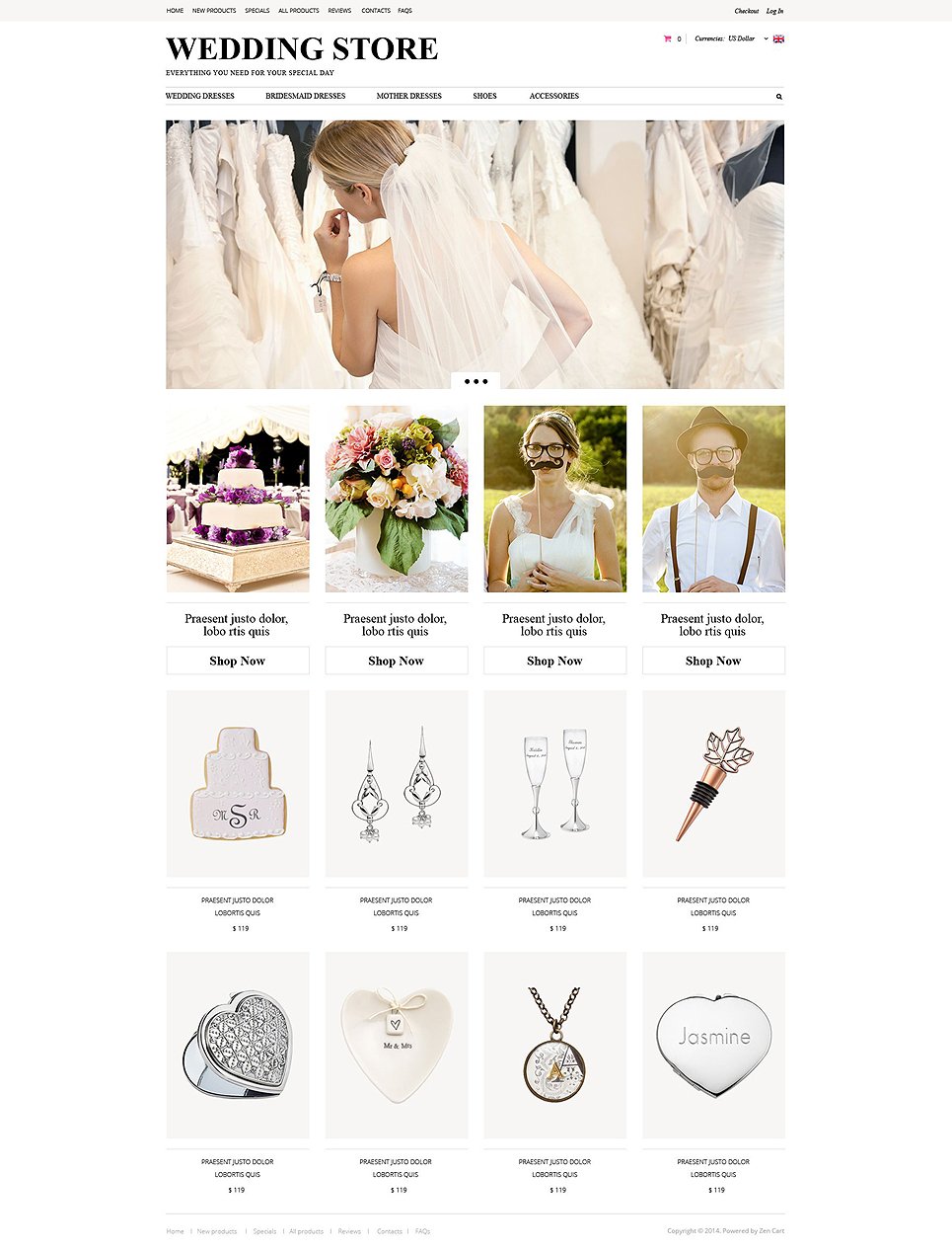 Wedding Planning ZenCart Template TMT