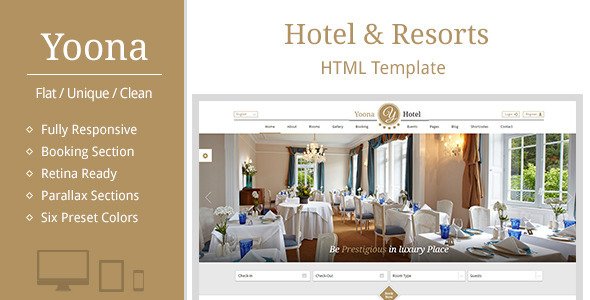 Yoona - Hotel & Resort Responsive HTML Template
 TFx