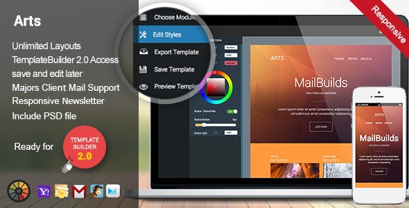 Arts - Responsive Email + Templatebuilder Access
 TFx