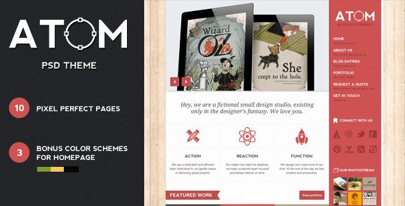 Atom - A Design Studio PSD Template
 TFx