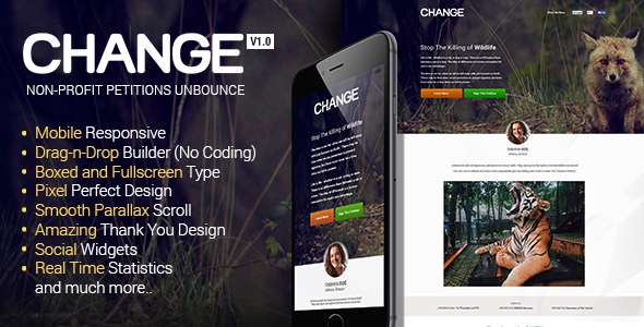 Change - Petitions Responsive Unbounce Template
 TFx