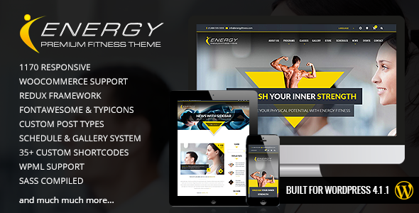 ENERGY - Responsive WordPress Fitness Theme
 TFx