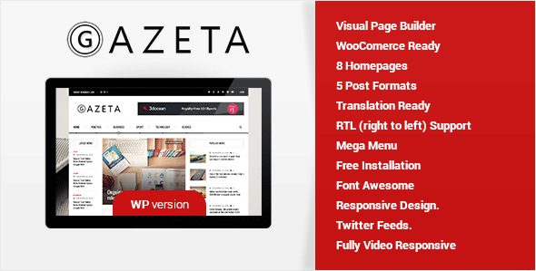 Gazeta - A Magazine & News Wordpress Theme
 TFx