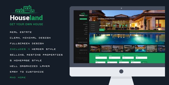 Houseland - Real Estate PSD Template
 TFx