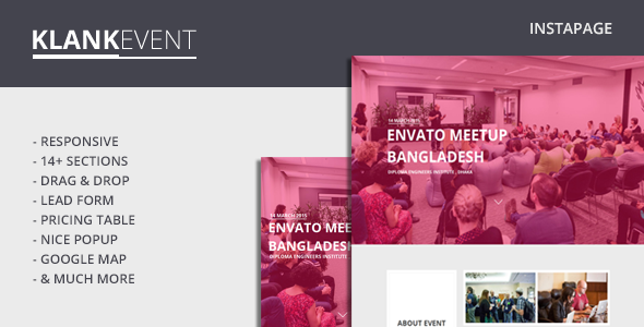 Klank Event - Instapage Event Landing Page
 TFx