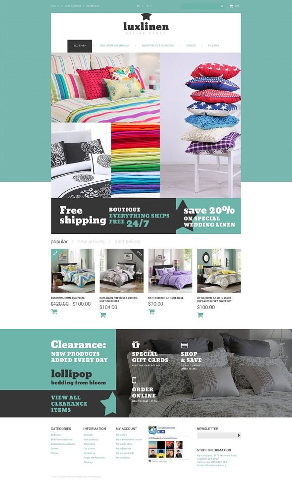 Luxury Linen Store PrestaShop Theme TMT