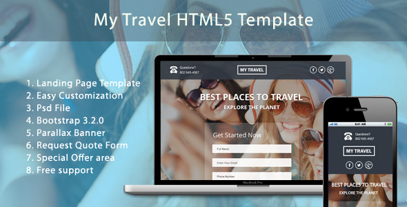 My Travel HTML5 Landing Page 
 TFx