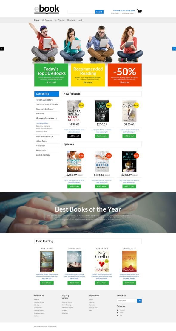 Selling E-books Magento Theme TMT