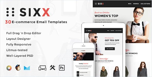 Sixx-33 Ecommerce Email Template Kit + Editor Access
 TFx