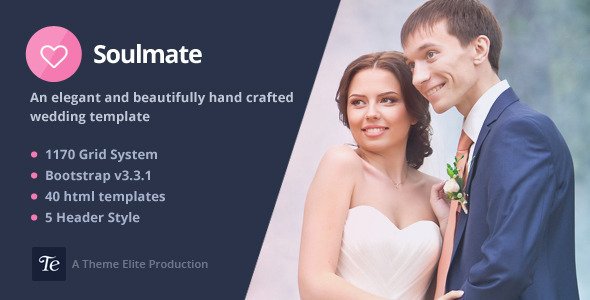 Soulmate - Responsive Bootstrap 3 Wedding Template
 TFx
