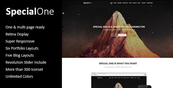 SpecialOne - Multi-Purpose One Page Template
 TFx