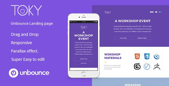 Toky Workshop Event landing Page For Unbounce
 TFx
