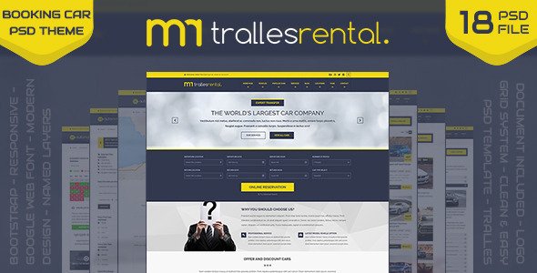 Tralles - Car Rental, Sell and Booking PSD Template
 TFx