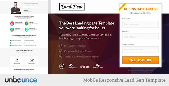 Unbounce - Responsive Landing Page Template
 TFx
