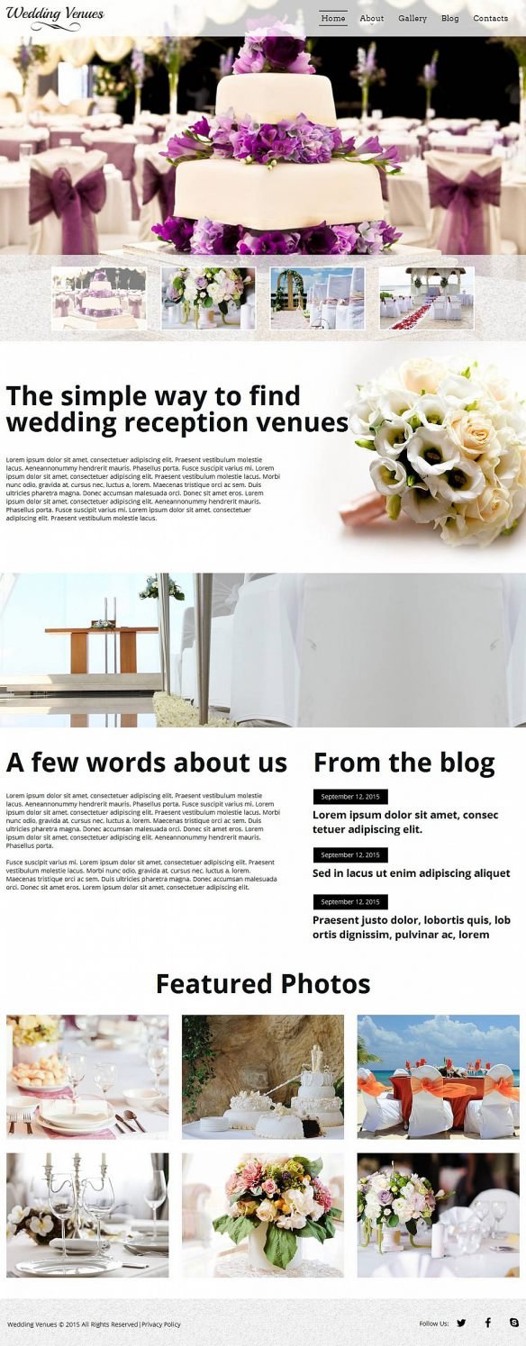 Wedding Venues Moto CMS HTML Template TMT