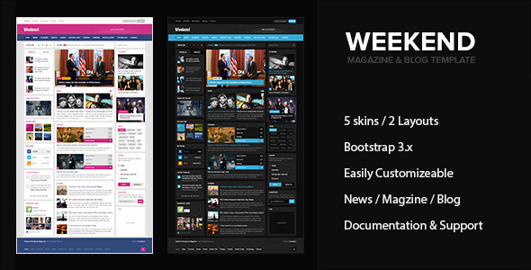 Weekend - Magazine & Blog HTML Responsive Template
 TFx