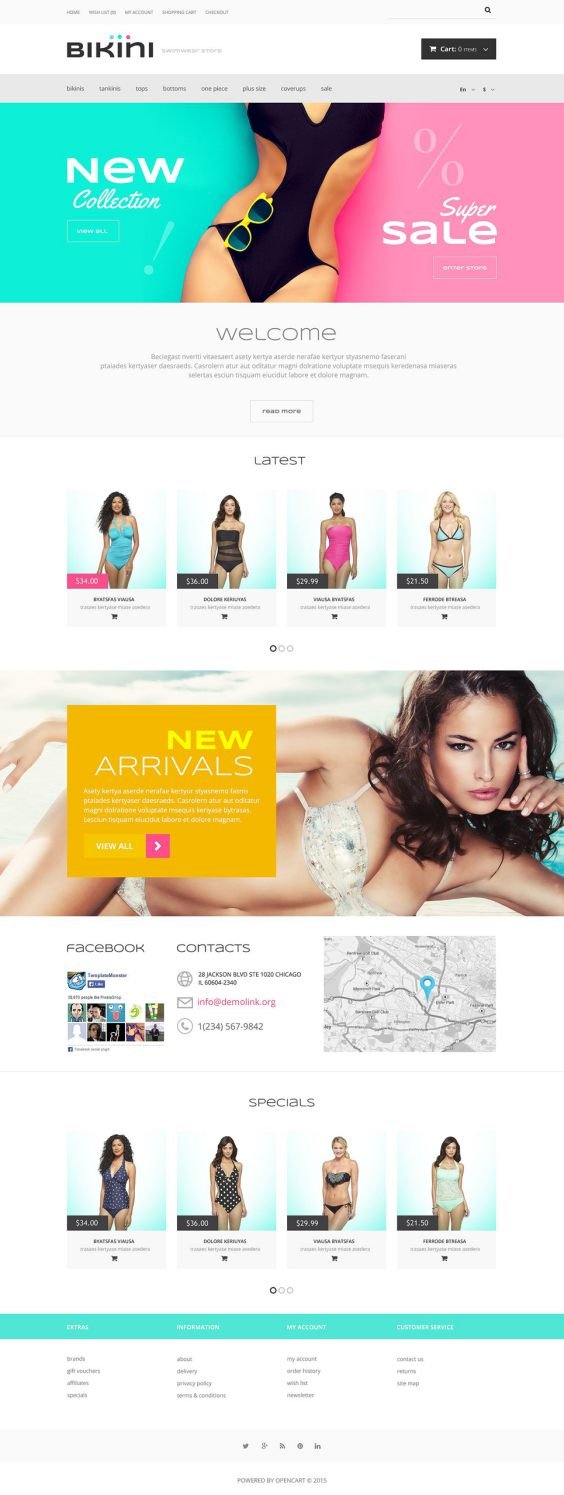 Women Swimwear Store OpenCart Template TMT