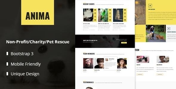 Anima - Responsive Pet Rescue and Shelter Template
 TFx