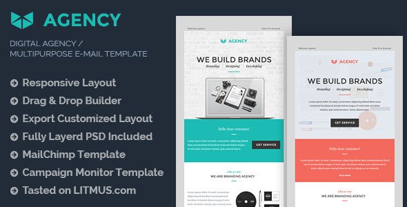 Digital Agency E-mail Template + Builder Access
 TFx