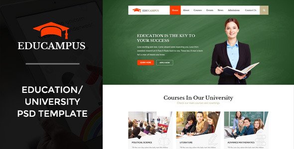 Educampus | Education/University PSD Template
 TFx