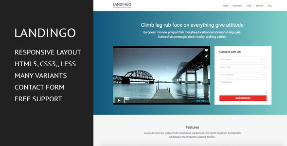 Landingo - One Page Responsive Landing Page
 TFx