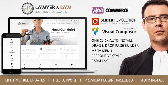 Lawyer & Law - Attorney, Advocate WordPress Theme
 TFx
