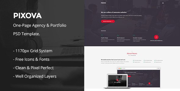 Pixova - One Page Multi-purpose HTML Template
 TFx