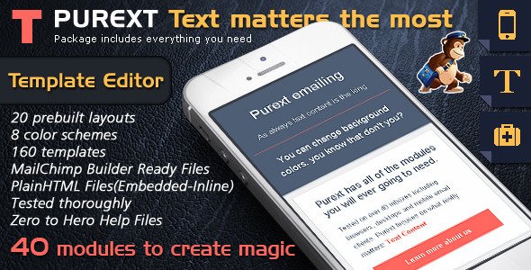 Responsive Email Template Builder - Pure Text Mail
 TFx