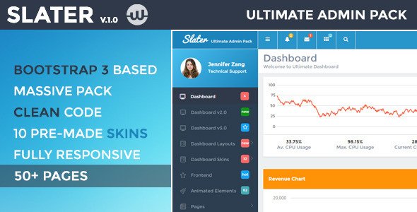Slater - Massive Responsive Bootstrap Admin Template
 TFx