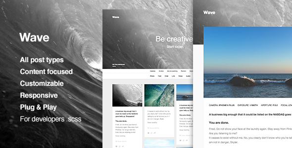 Wave. Creative Portfolio, Premium Tumblr Theme
 TFx