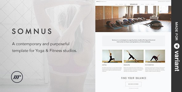 Somnus - Yoga & Fitness Studio Template + Builder
           TFx