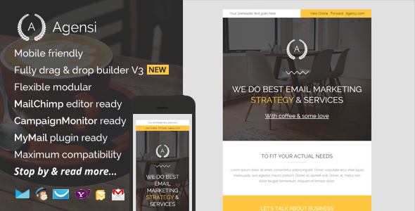 Agensi, Modern Email Template with Builder
           TFx