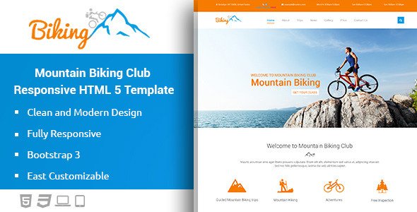Biking - Mountain Bikes Responsive HTML Template
           TFx