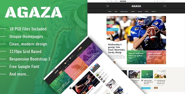 Agaza - News & Magazine PSD Template
           TFx