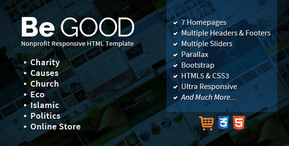 Be Good Nonprofit Multi-purpose Site Template
           TFx
