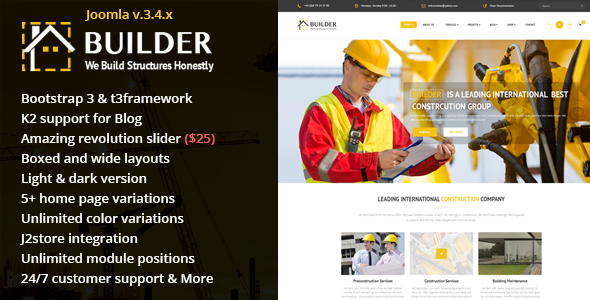Builder - Building & Construction Joomla Template
           TFx
