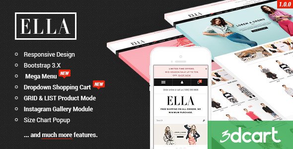 ELLA - Responsive 3dCart Template
           TFx