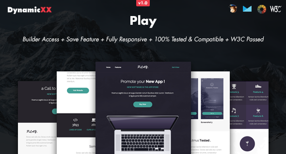 Play - Responsive Email + Online Template Builder
           TFx