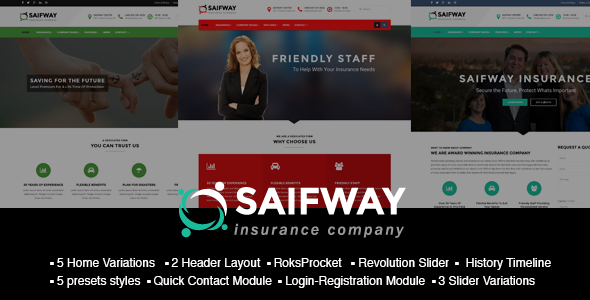 SaifWay - Responsive Insurance Agency Joomla Template
           TFx