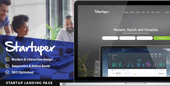 Startuper - Startup Landing Page
           TFx
