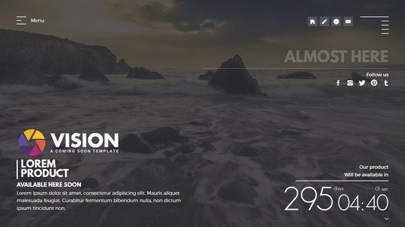 VISION - Creative Template For Coming Soon Page
           TFx