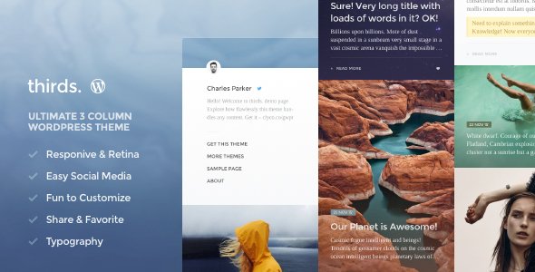 thirds. - 3 Column WordPress Theme
           TFx