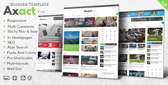 Axact - Responsive Magazine Blogger Theme
           TFx