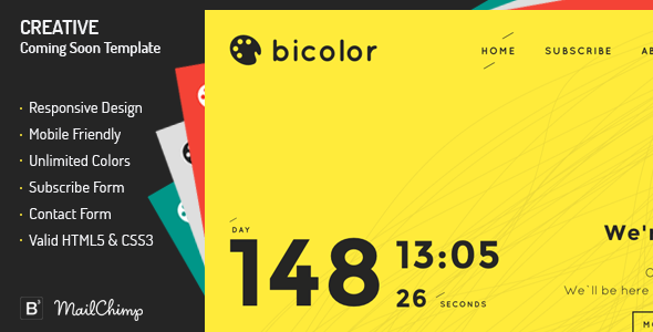 Bicolor - Creative Coming Soon Template 
           TFx