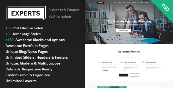 Experts - Business and Finance PSD Template
           TFx