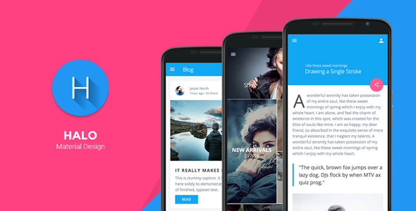 Halo - Material Design Mobile Template
           TFx