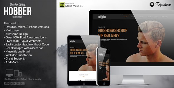 Hobber - Barbershop, Hair & Salon Muse Template
           TFx