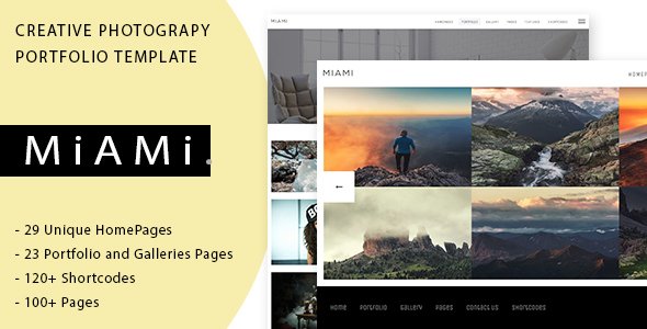 Miami - Creative Photography Portfolio Template
           TFx