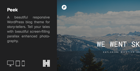 Peek - A Smooth Responsive WordPress Blog Theme
           TFx