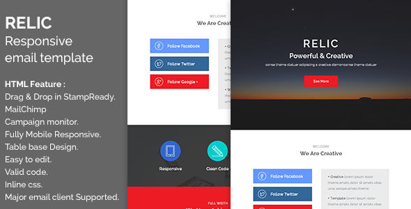 Relic - Responsive Email with Online Editor
           TFx